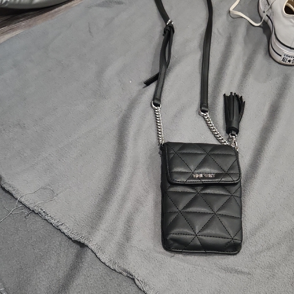 Nine West Black Quilted Crossbody Bag